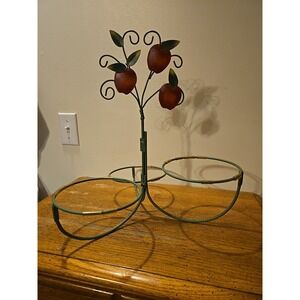 vintage-style wrought iron apple tree display stand
